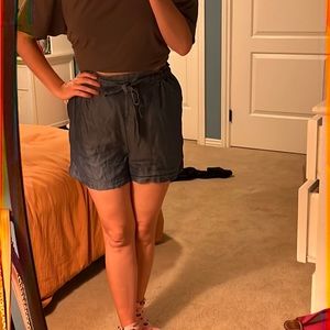 Denim Style Fabric Shorts